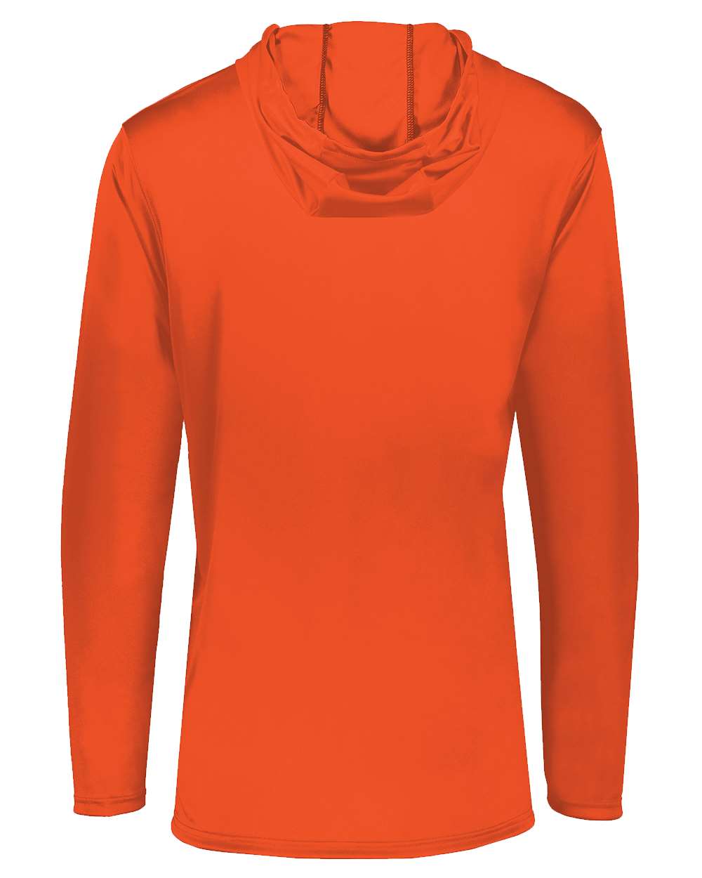 Holloway 222830 Men's Momentum Hooded Long Sleeve T-Shirt in Orange, back