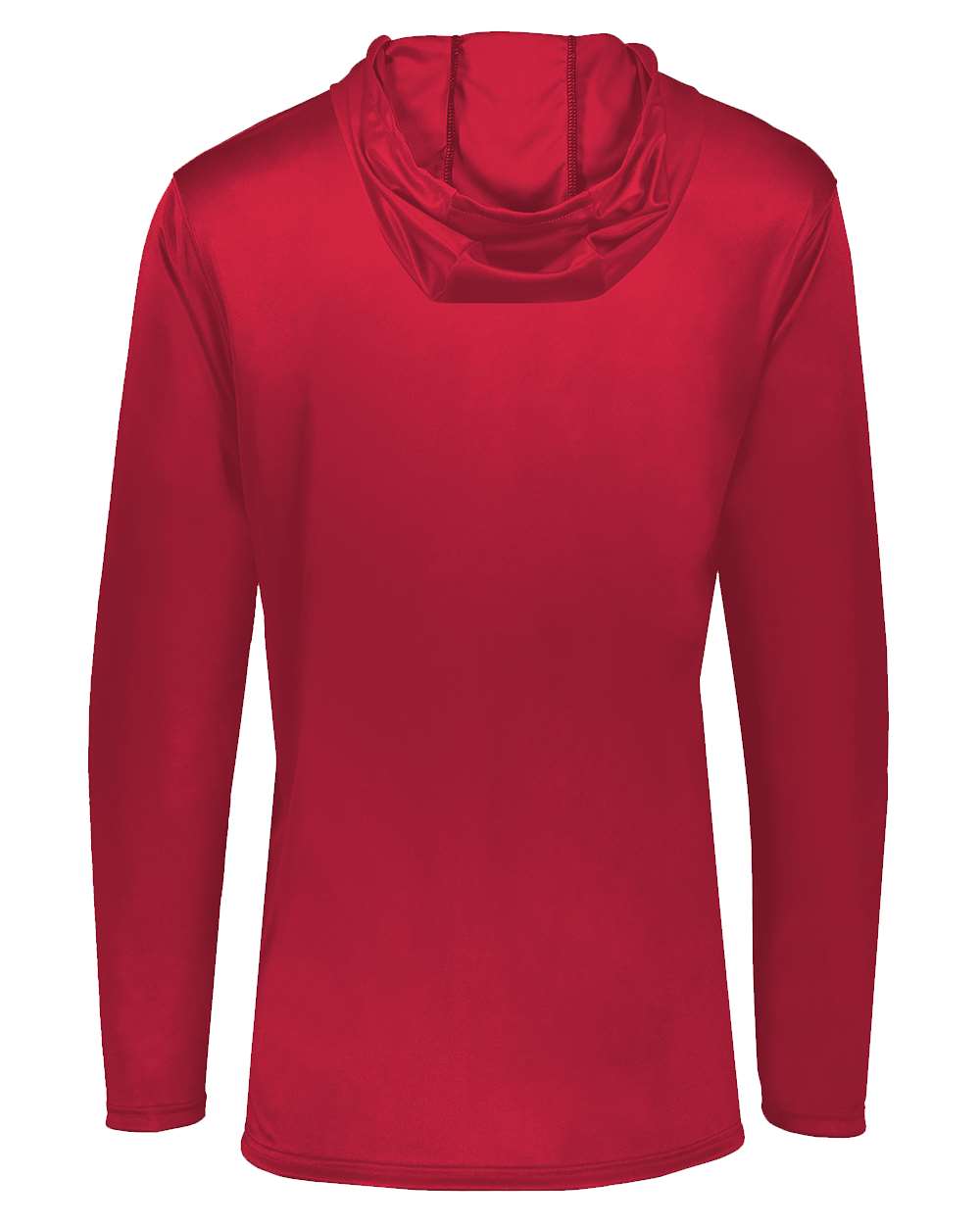 Holloway 222830 Men's Momentum Hooded Long Sleeve T-Shirt in Scarlet, back