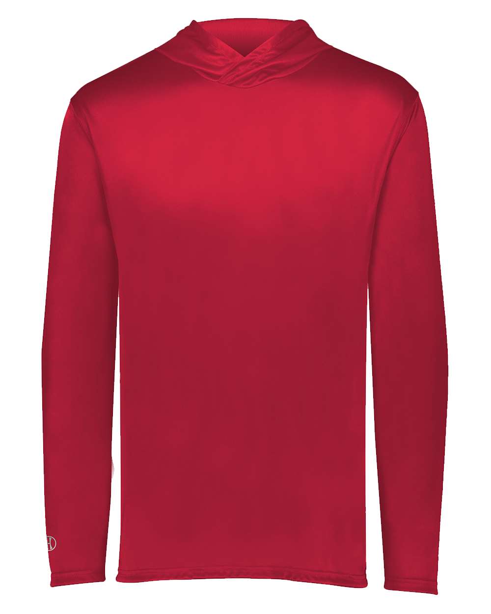 Holloway 222830 Men's Momentum Hooded Long Sleeve T-Shirt in Scarlet