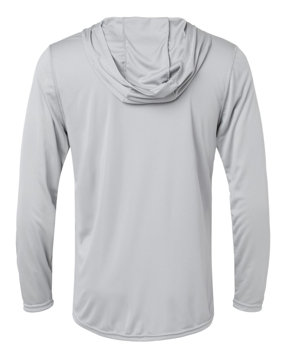 Holloway 222830 Men's Momentum Hooded Long Sleeve T-Shirt in Silver, back