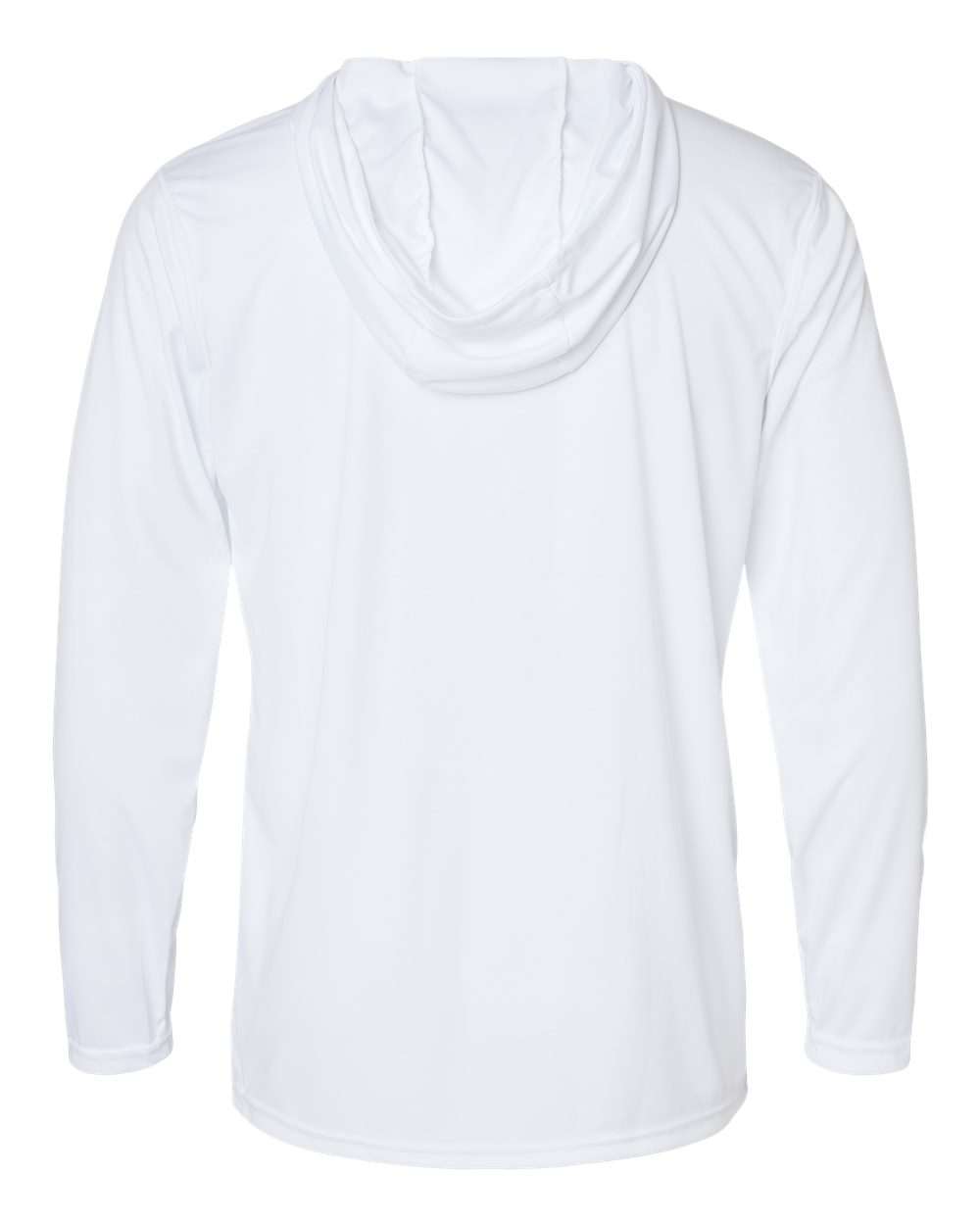 Holloway 222830 Men's Momentum Hooded Long Sleeve T-Shirt in White, back