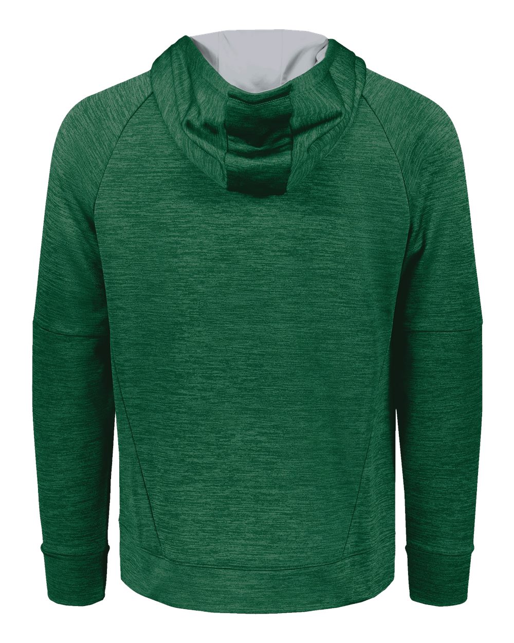 Holloway 223580 Men's All-Pro Performance Fleece Hooded Sweatshirt in Dark Green Heather/ Silver, back