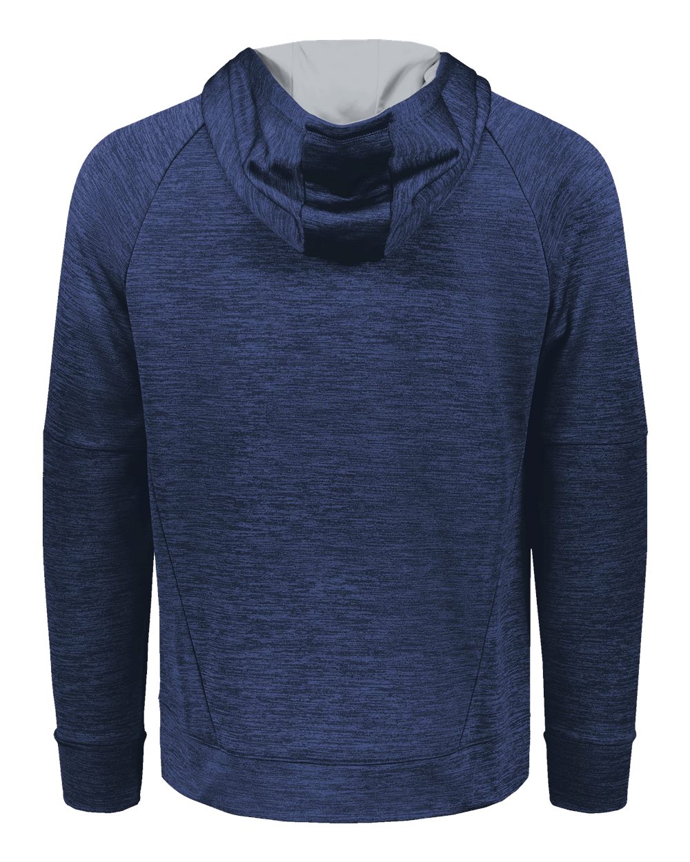 Holloway 223580 Men's All-Pro Performance Fleece Hooded Sweatshirt in Navy Heather/ Silver, back