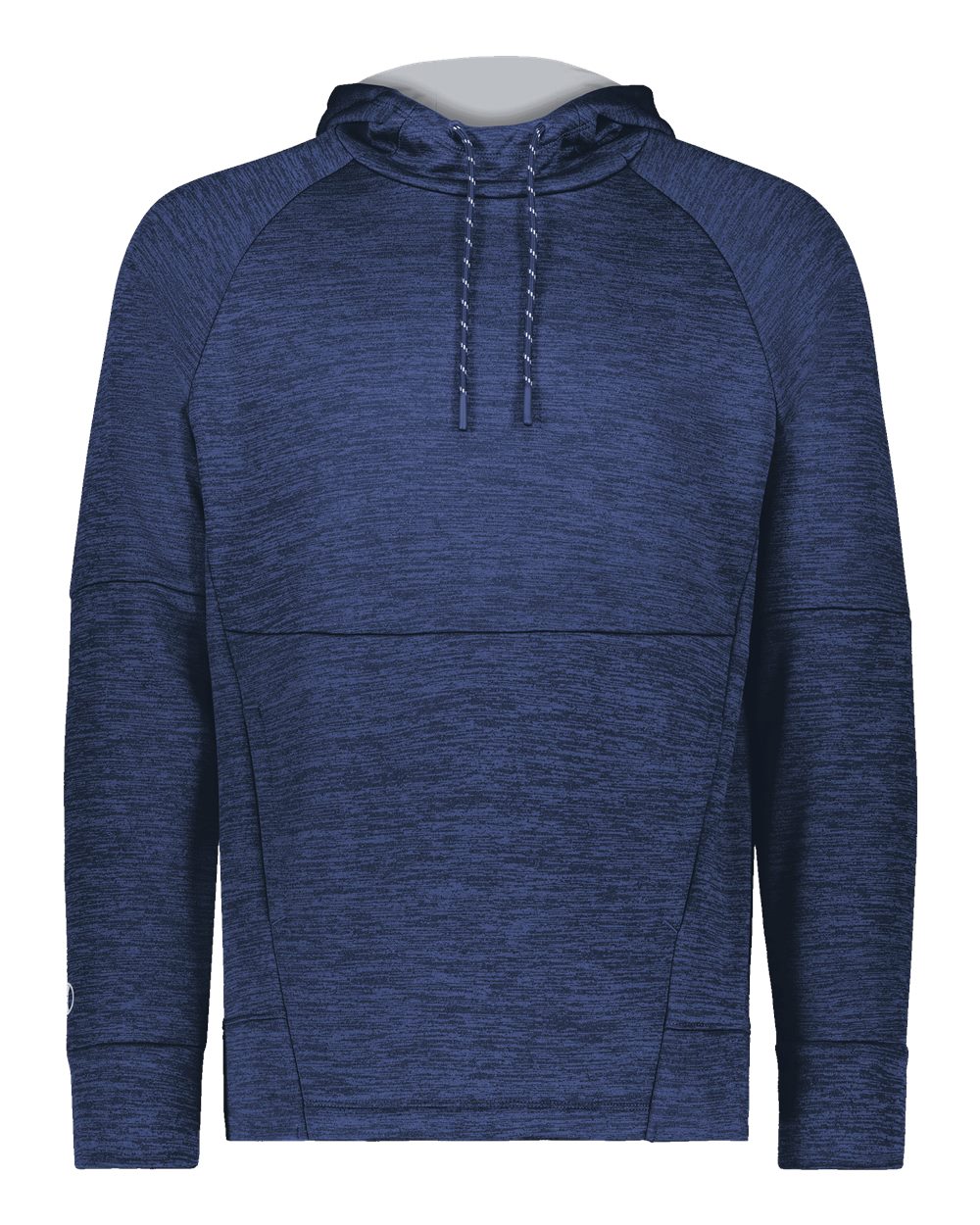 Holloway 223580 Men's All-Pro Performance Fleece Hooded Sweatshirt in Navy Heather/ Silver