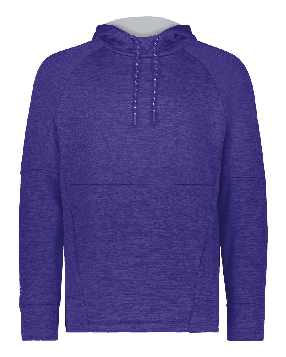 Holloway 223580 Men's All-Pro Performance Fleece Hooded Sweatshirt in Purple Heather/ Silver