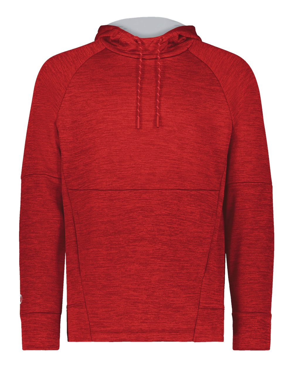 Holloway 223580 Men's All-Pro Performance Fleece Hooded Sweatshirt in Scarlet Heather/ Silver