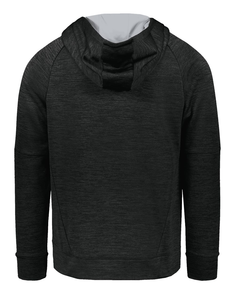 Holloway 223680 Youth All-Pro Performance Fleece Hooded Sweatshirt in Black Heather/ Silver, back