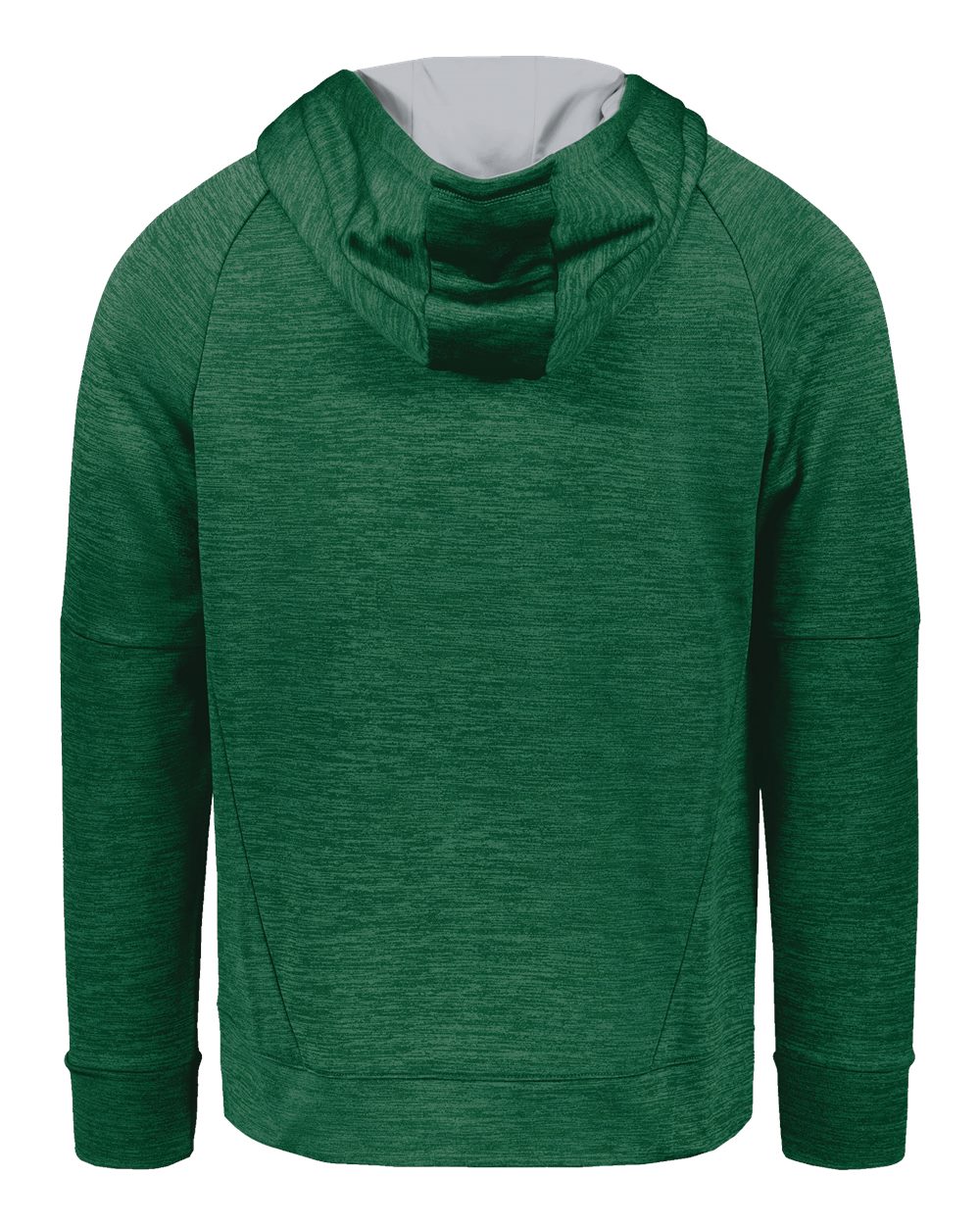 Holloway 223680 Youth All-Pro Performance Fleece Hooded Sweatshirt in Dark Green Heather/ Silver, back
