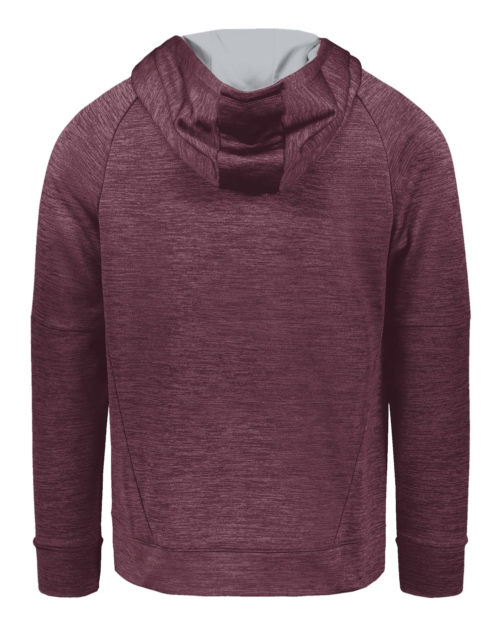 Holloway 223680 Youth All-Pro Performance Fleece Hooded Sweatshirt in Maroon Heather/ Silver, back