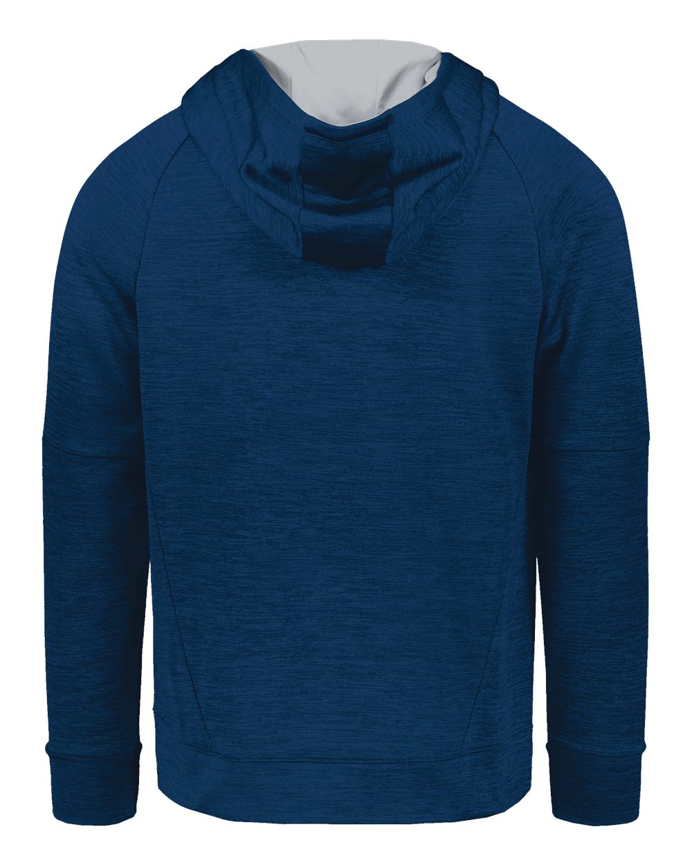 Holloway 223680 Youth All-Pro Performance Fleece Hooded Sweatshirt in Navy Heather/ Silver, back
