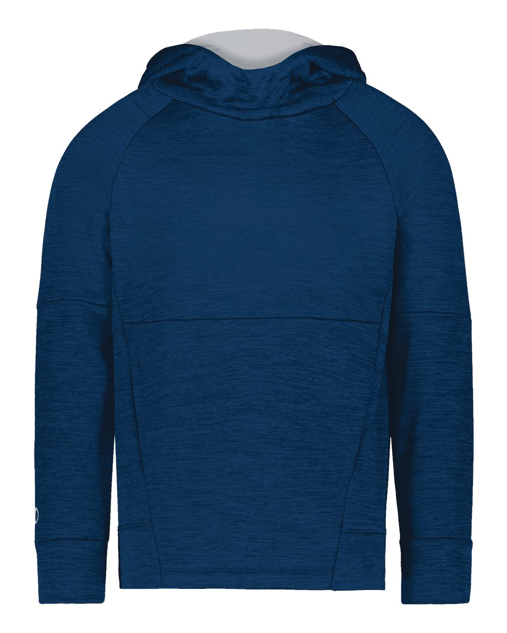Holloway 223680 Youth All-Pro Performance Fleece Hooded Sweatshirt in Navy Heather/ Silver