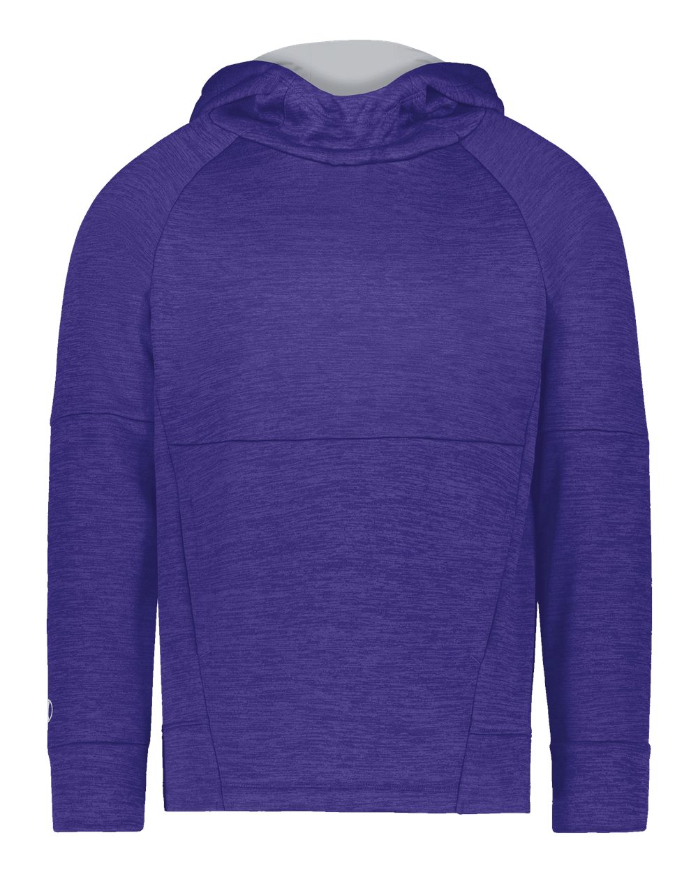 Holloway 223680 Youth All-Pro Performance Fleece Hooded Sweatshirt in Purple Heather/ Silver