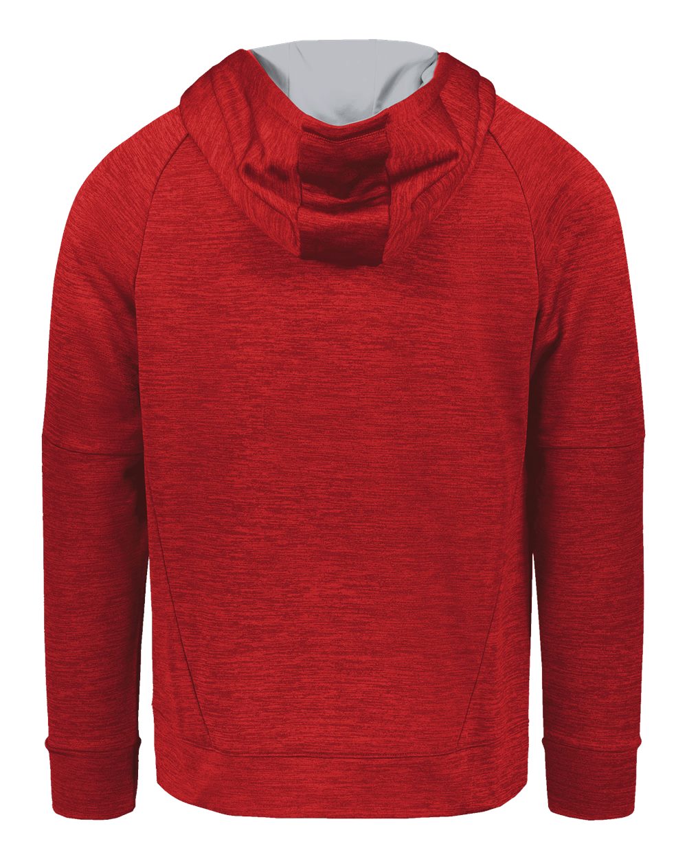 Holloway 223680 Youth All-Pro Performance Fleece Hooded Sweatshirt in Scarlet Heather/ Silver, back