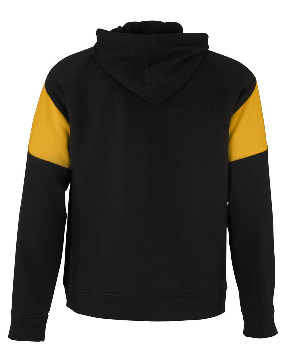 Holloway 229546 Unisex Athletic Fleece Prospect Hooded Sweatshirt in Black/ Light Gold, back