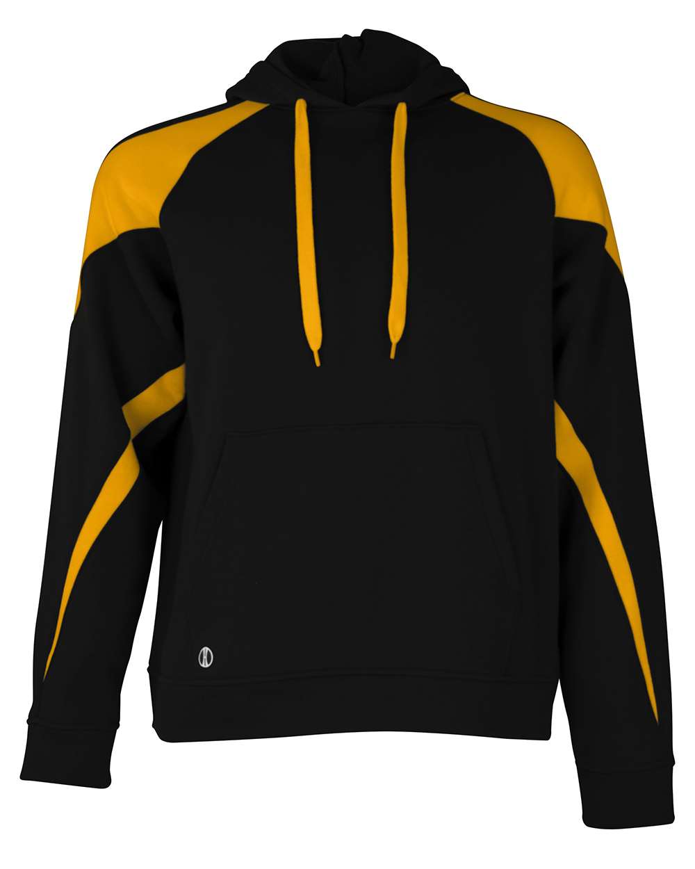Holloway 229546 Unisex Athletic Fleece Prospect Hooded Sweatshirt in Black/ Light Gold