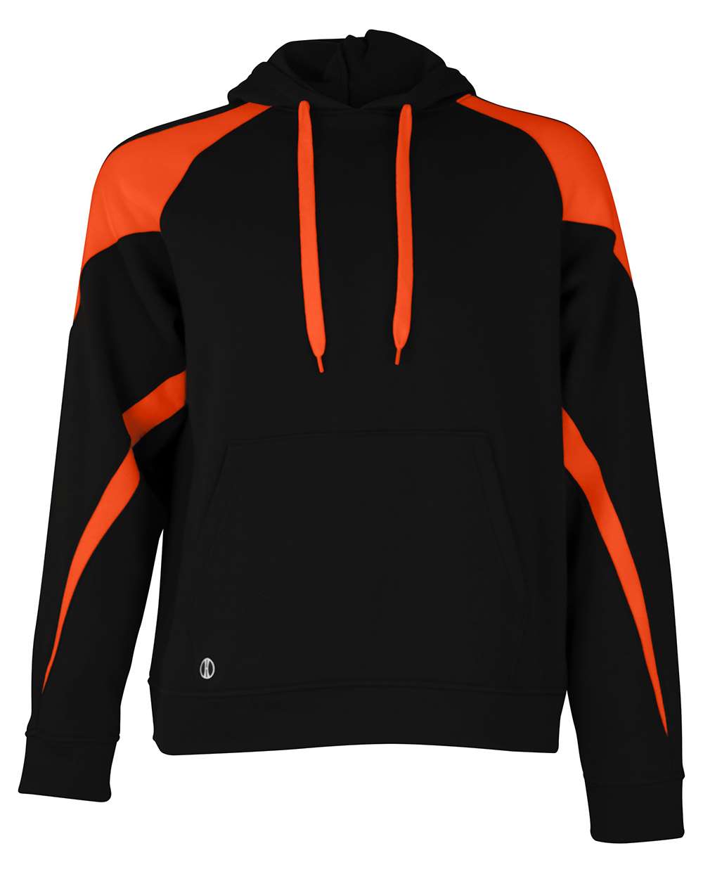 Holloway 229546 Unisex Athletic Fleece Prospect Hooded Sweatshirt in Black/ Orange