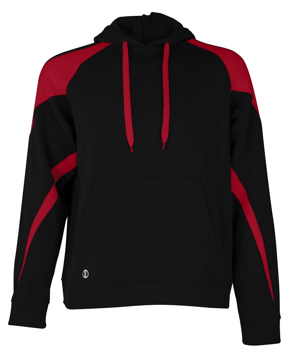 Holloway 229546 Unisex Athletic Fleece Prospect Hooded Sweatshirt in Black/ Scarlet