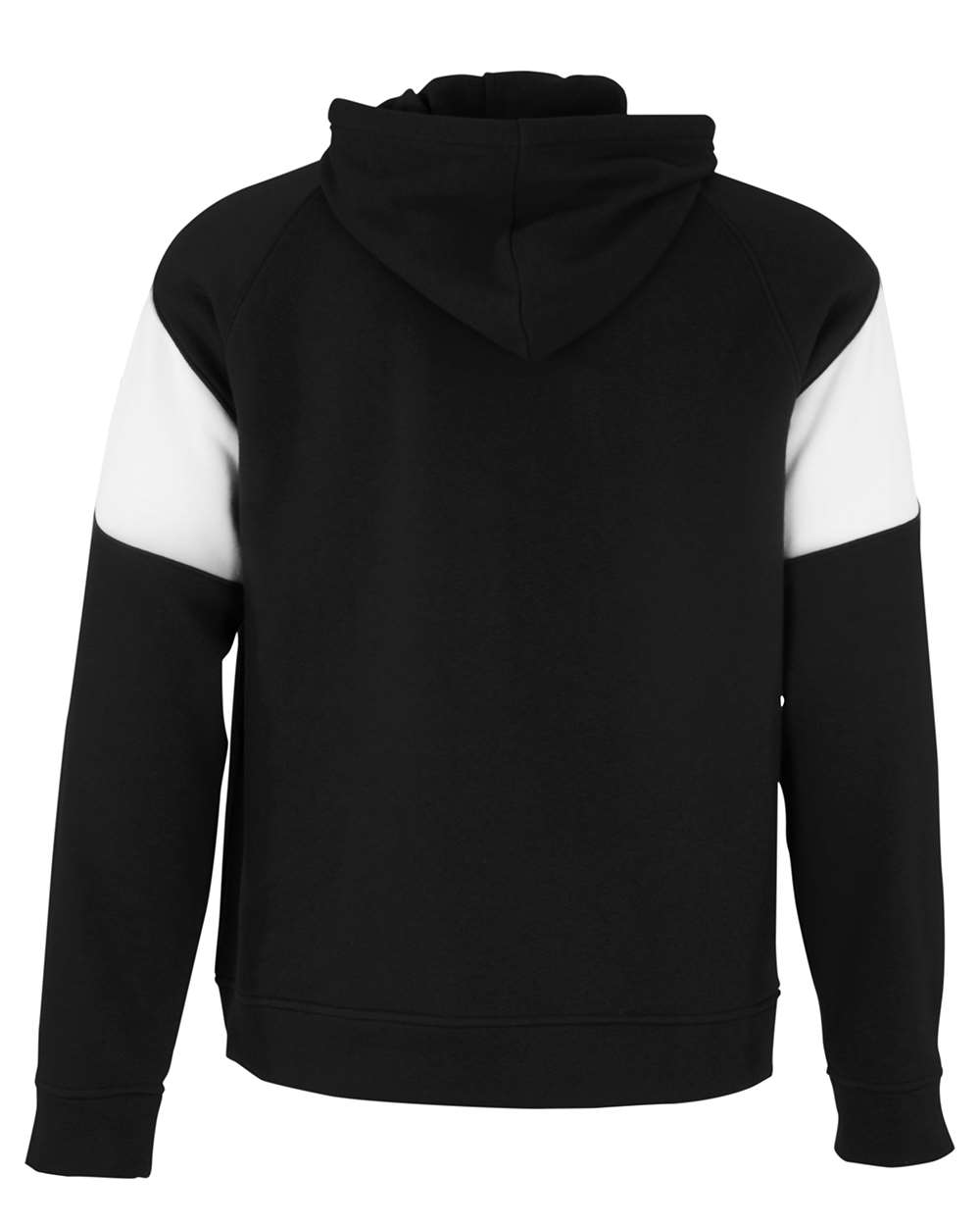 Holloway 229546 Unisex Athletic Fleece Prospect Hooded Sweatshirt in Black/ White, back