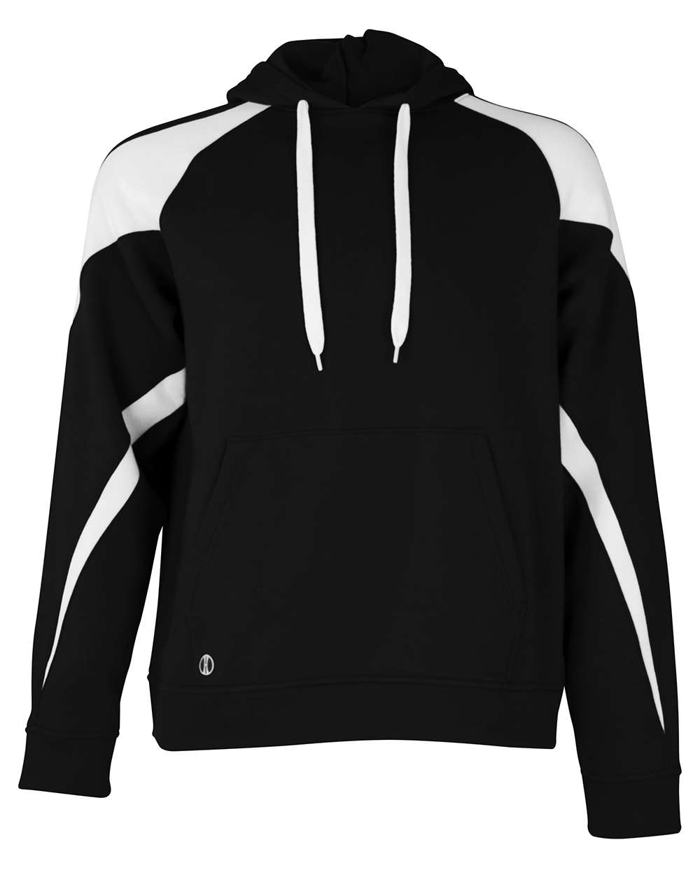 Holloway 229546 Unisex Athletic Fleece Prospect Hooded Sweatshirt in Black/ White