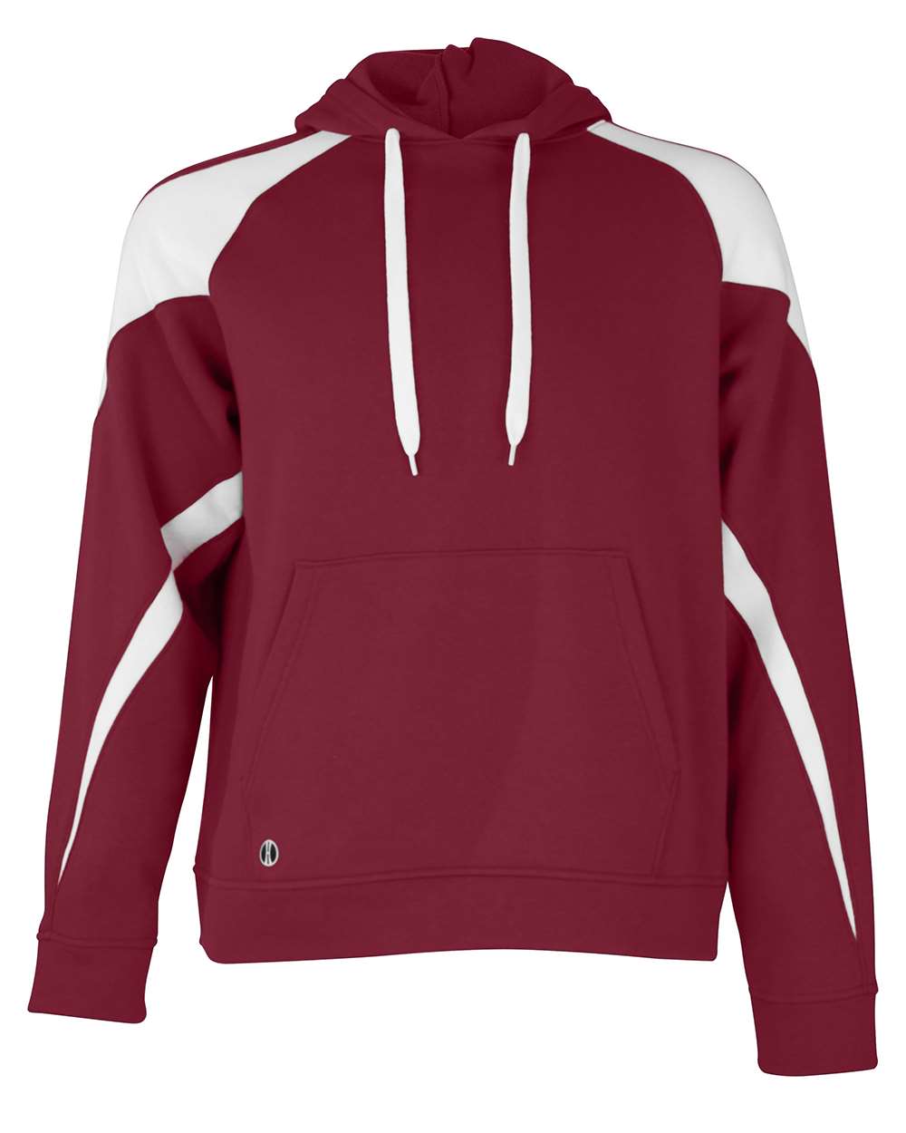 Holloway 229546 Unisex Athletic Fleece Prospect Hooded Sweatshirt in Cardinal/ White