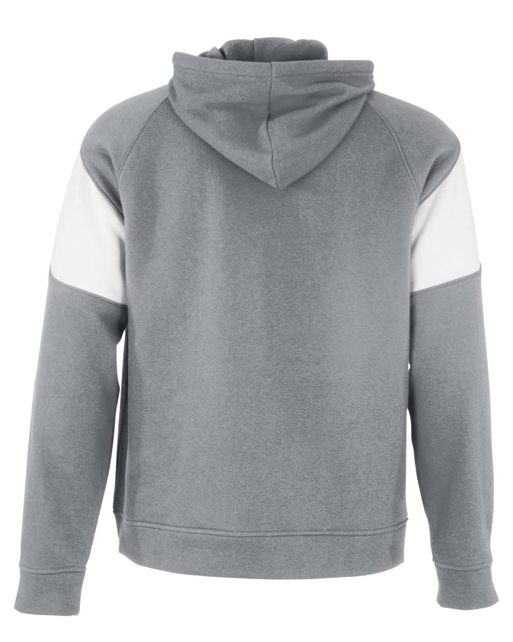 Holloway 229546 Unisex Athletic Fleece Prospect Hooded Sweatshirt in Charcoal Heather/ White, back