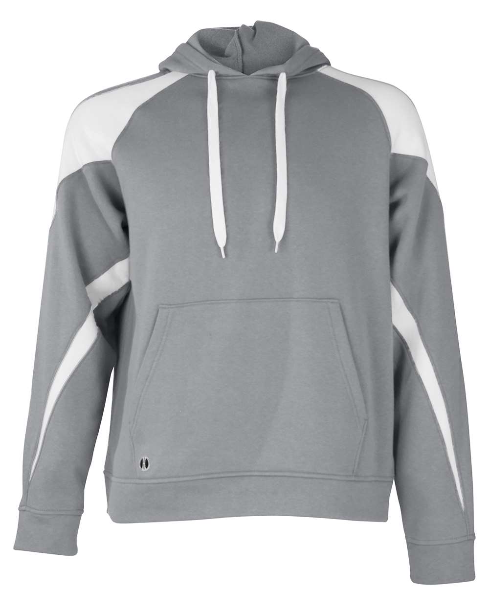 Holloway 229546 Unisex Athletic Fleece Prospect Hooded Sweatshirt in Charcoal Heather/ White