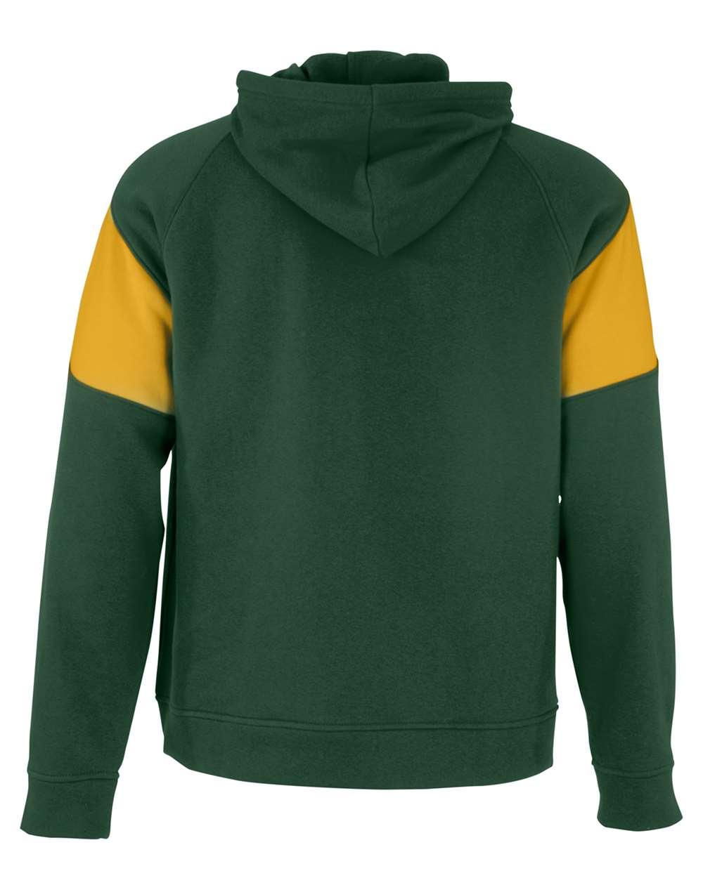 Holloway 229546 Unisex Athletic Fleece Prospect Hooded Sweatshirt in Forest/ Light Gold, back
