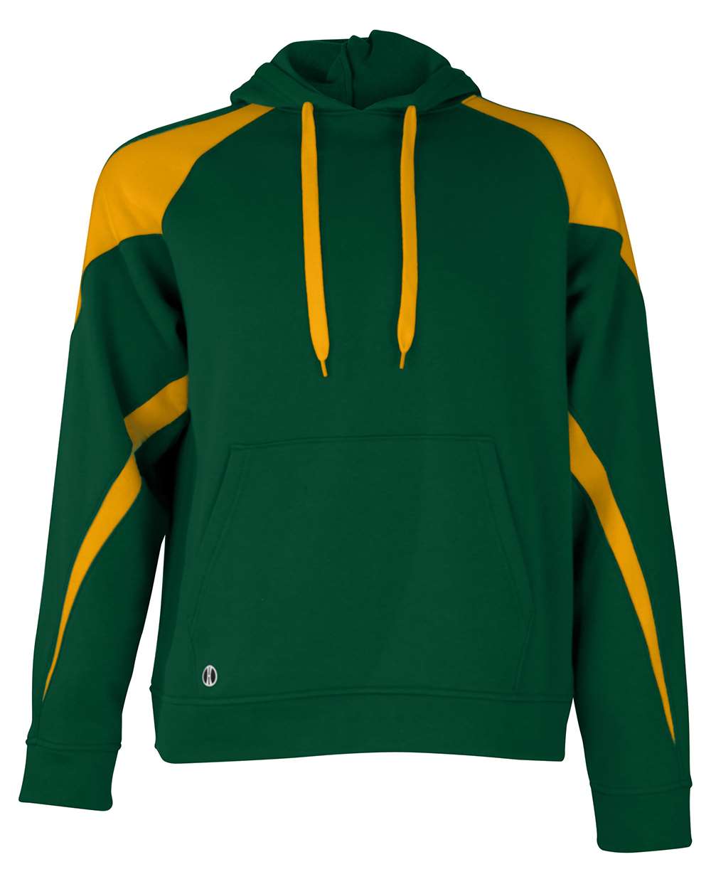 Holloway 229546 Unisex Athletic Fleece Prospect Hooded Sweatshirt in Forest/ Light Gold