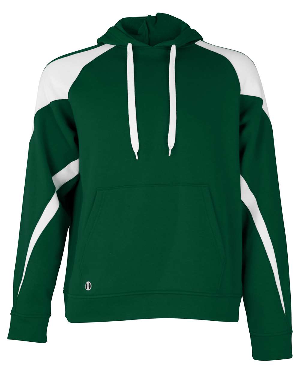 Holloway 229546 Unisex Athletic Fleece Prospect Hooded Sweatshirt in Forest/ White