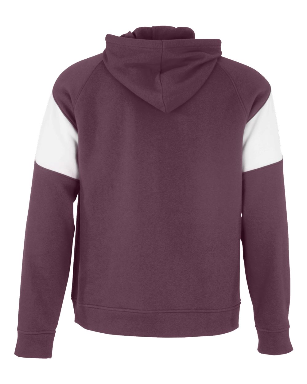 Holloway 229546 Unisex Athletic Fleece Prospect Hooded Sweatshirt in Maroon/ White, back