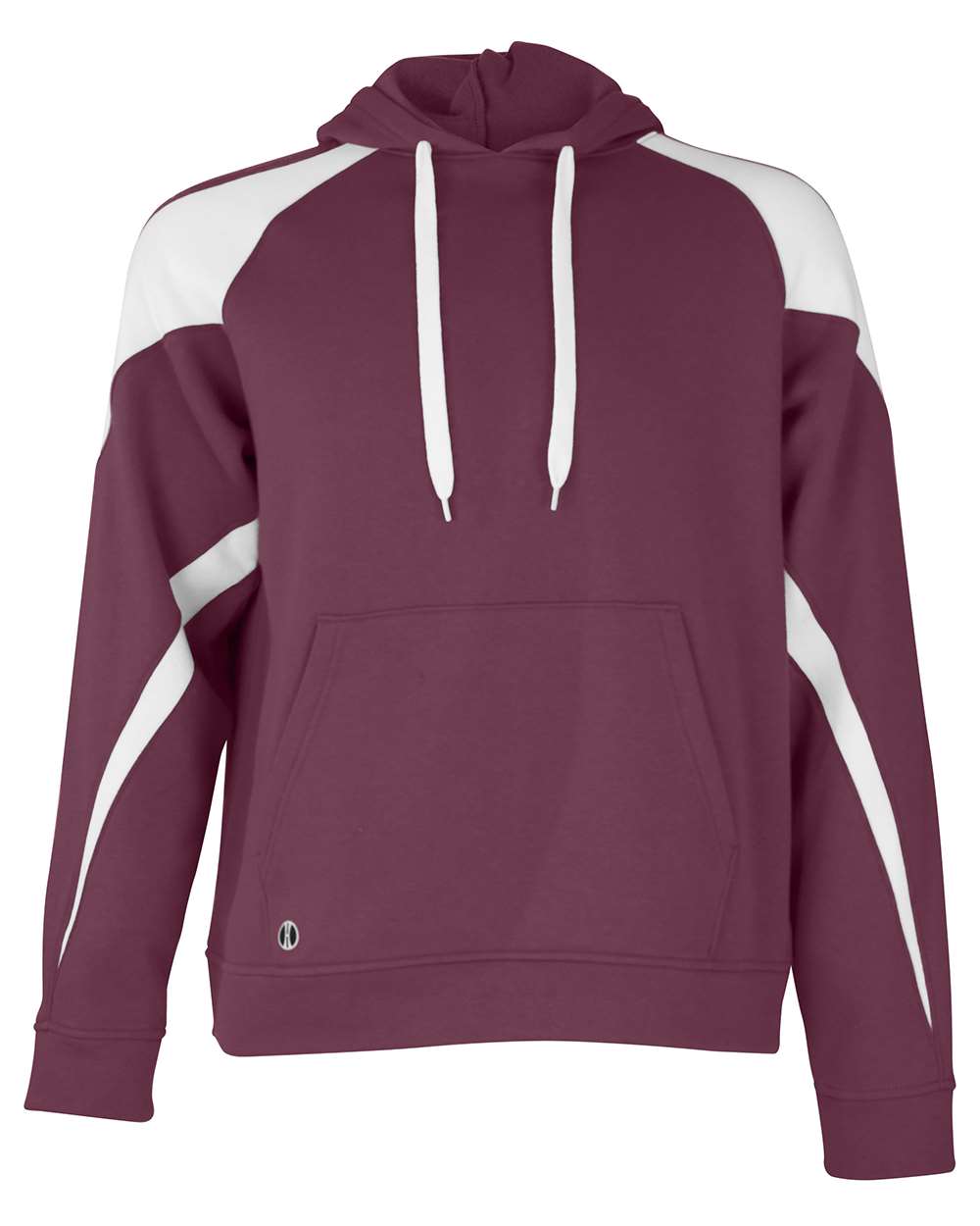 Holloway 229546 Unisex Athletic Fleece Prospect Hooded Sweatshirt in Maroon/ White