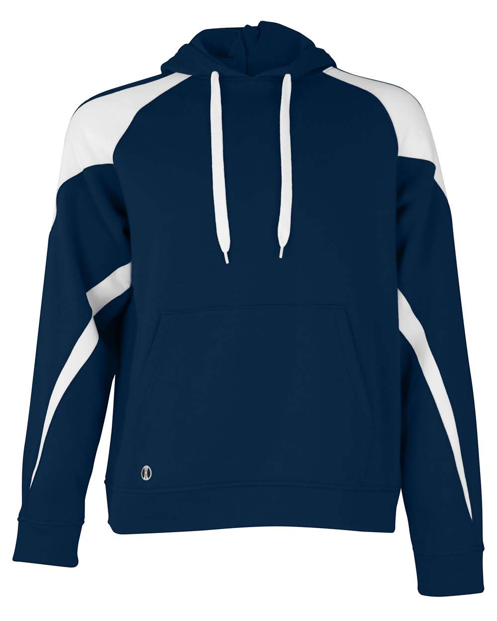 Holloway 229546 Unisex Athletic Fleece Prospect Hooded Sweatshirt in Navy/ White