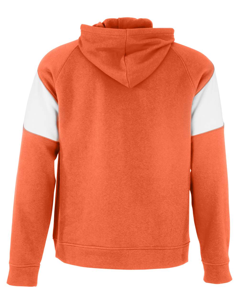 Holloway 229546 Unisex Athletic Fleece Prospect Hooded Sweatshirt in Orange/ White, back