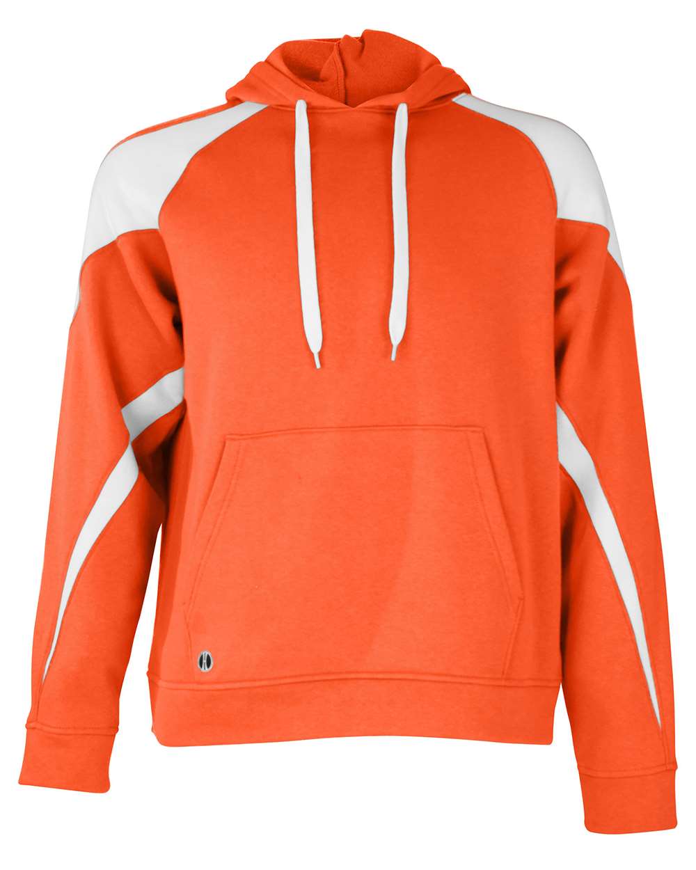 Holloway 229546 Unisex Athletic Fleece Prospect Hooded Sweatshirt in Orange/ White