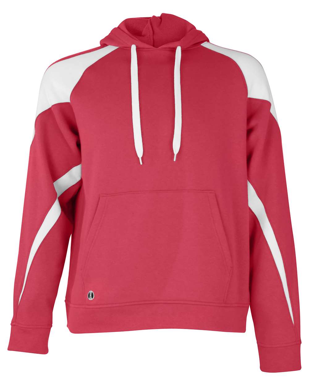 Holloway 229546 Unisex Athletic Fleece Prospect Hooded Sweatshirt in Scarlet/ White