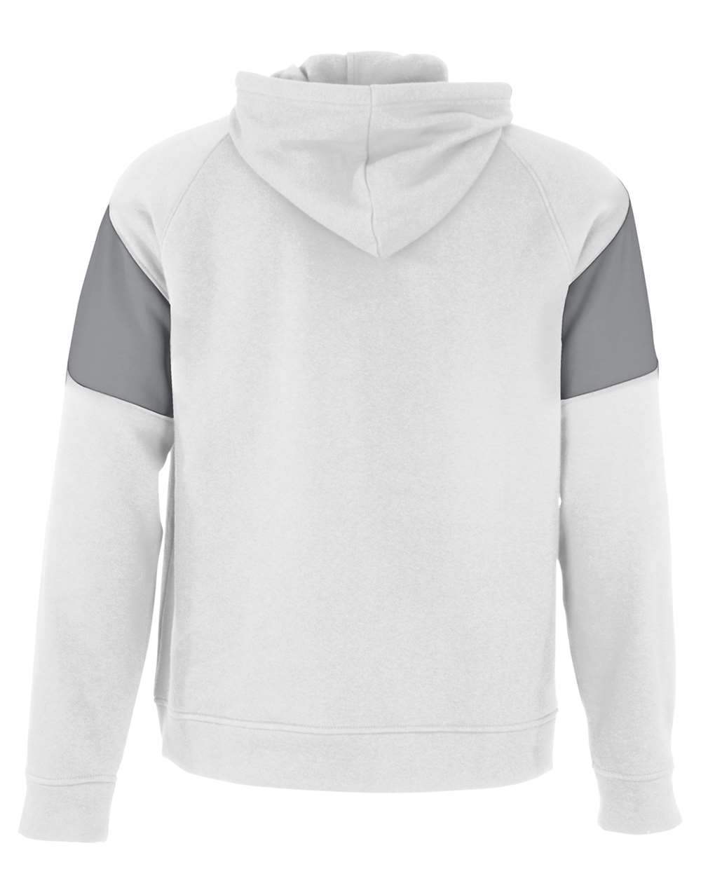Holloway 229546 Unisex Athletic Fleece Prospect Hooded Sweatshirt in White/ Charcoal Heather, back