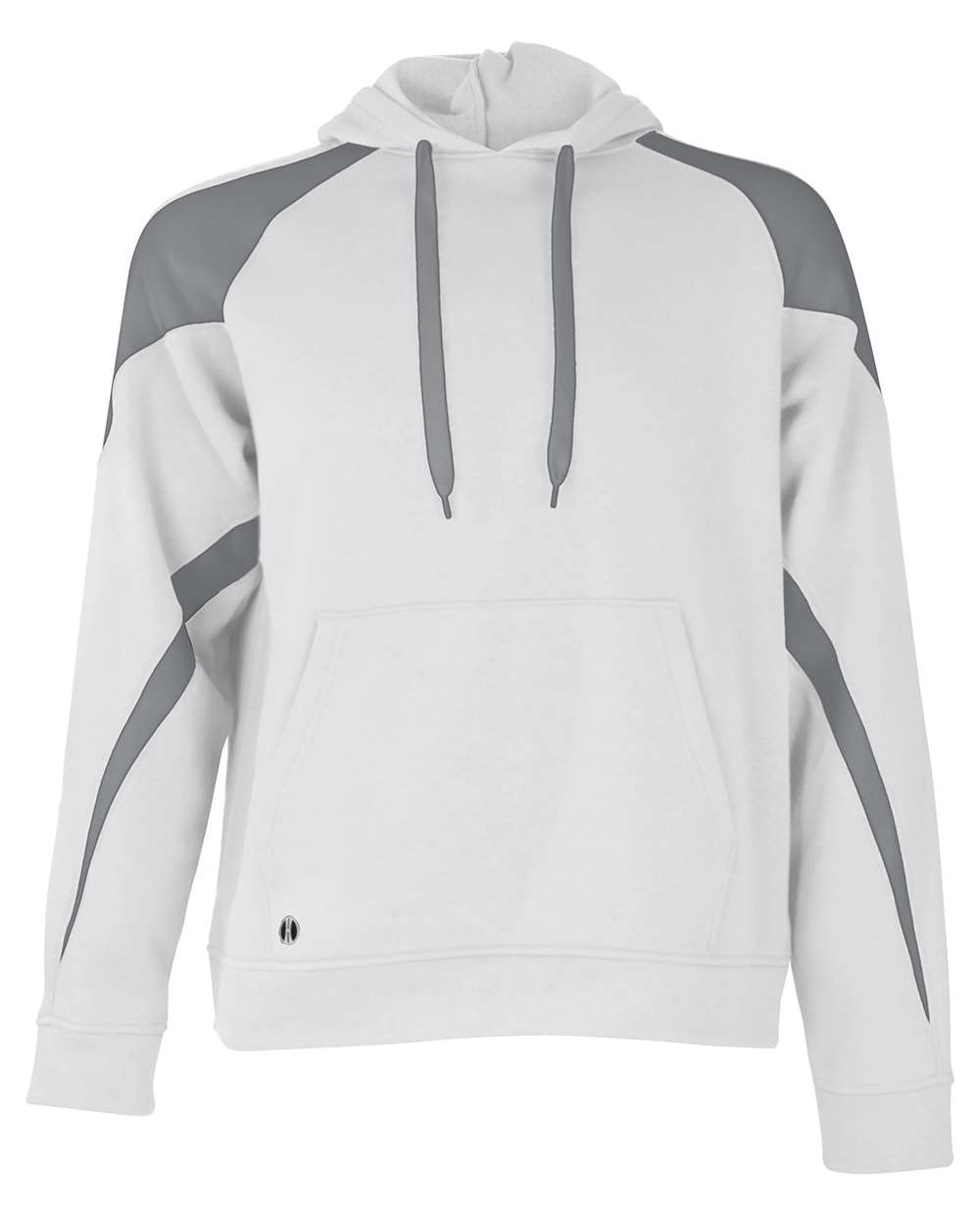 Holloway 229546 Unisex Athletic Fleece Prospect Hooded Sweatshirt in White/ Charcoal Heather