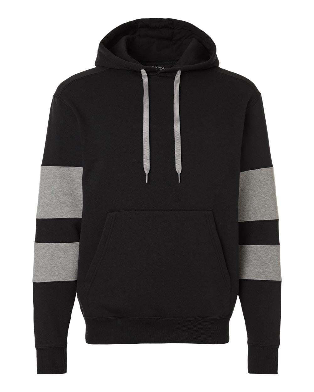 Holloway 229576 Unisex Jackson Way Hooded Sweatshirt in Black/ Charcoal Heather