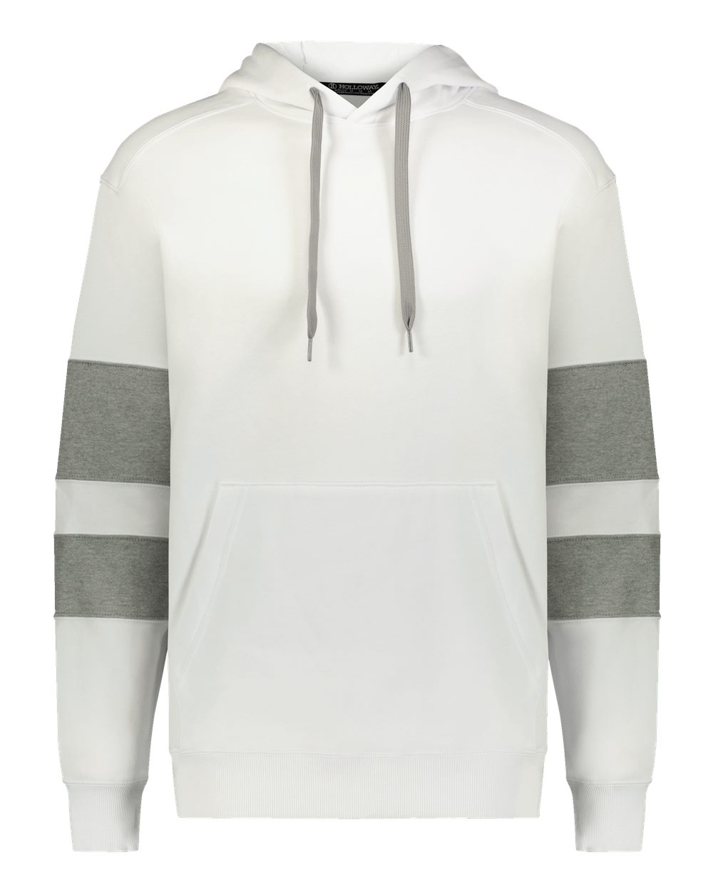 Holloway 229576 Unisex Jackson Way Hooded Sweatshirt in White/ Charcoal Heather