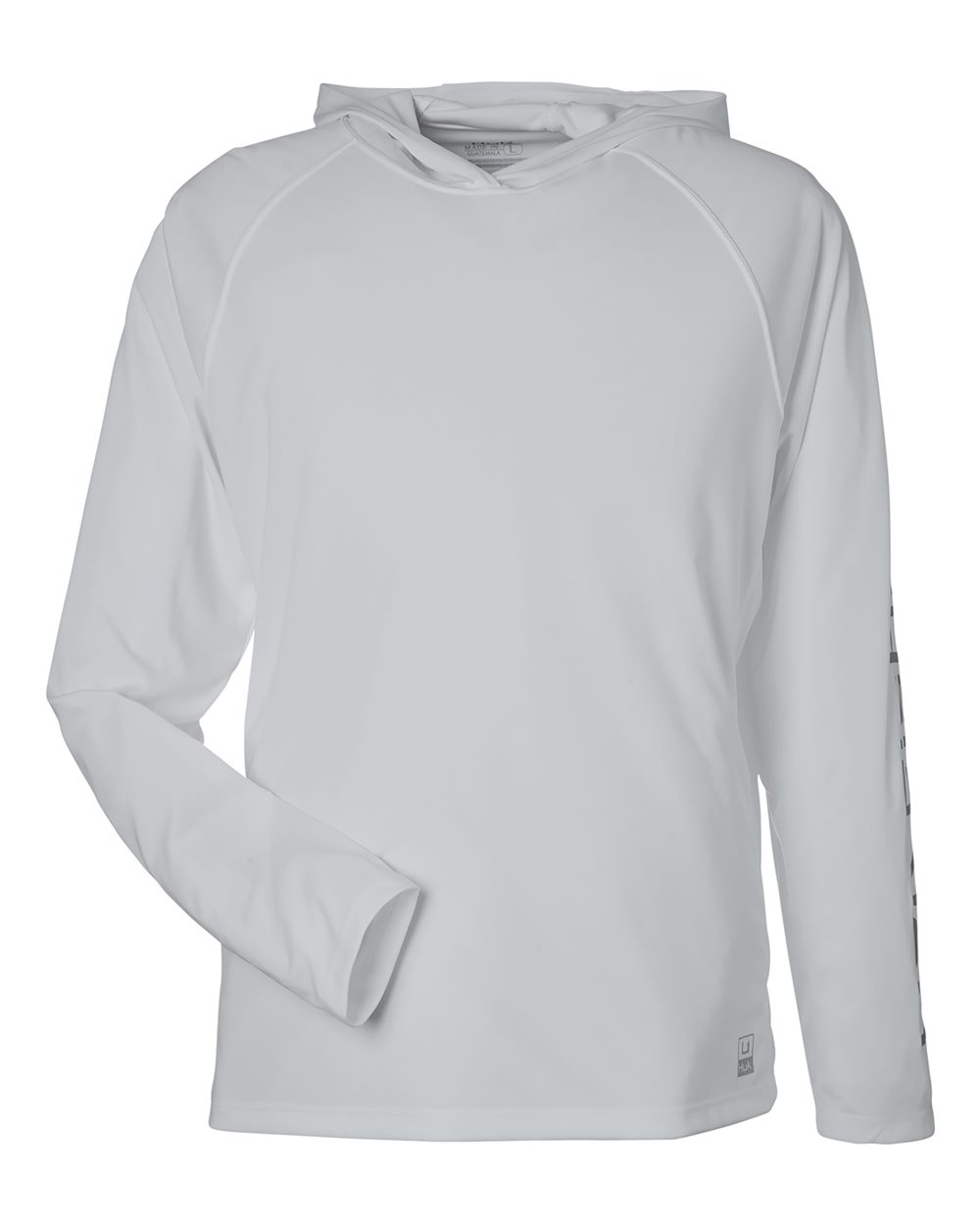 HUK H12L010 Men's LoPro Pursuit Long Sleeve Hooded T-Shirt in Harbor Mist