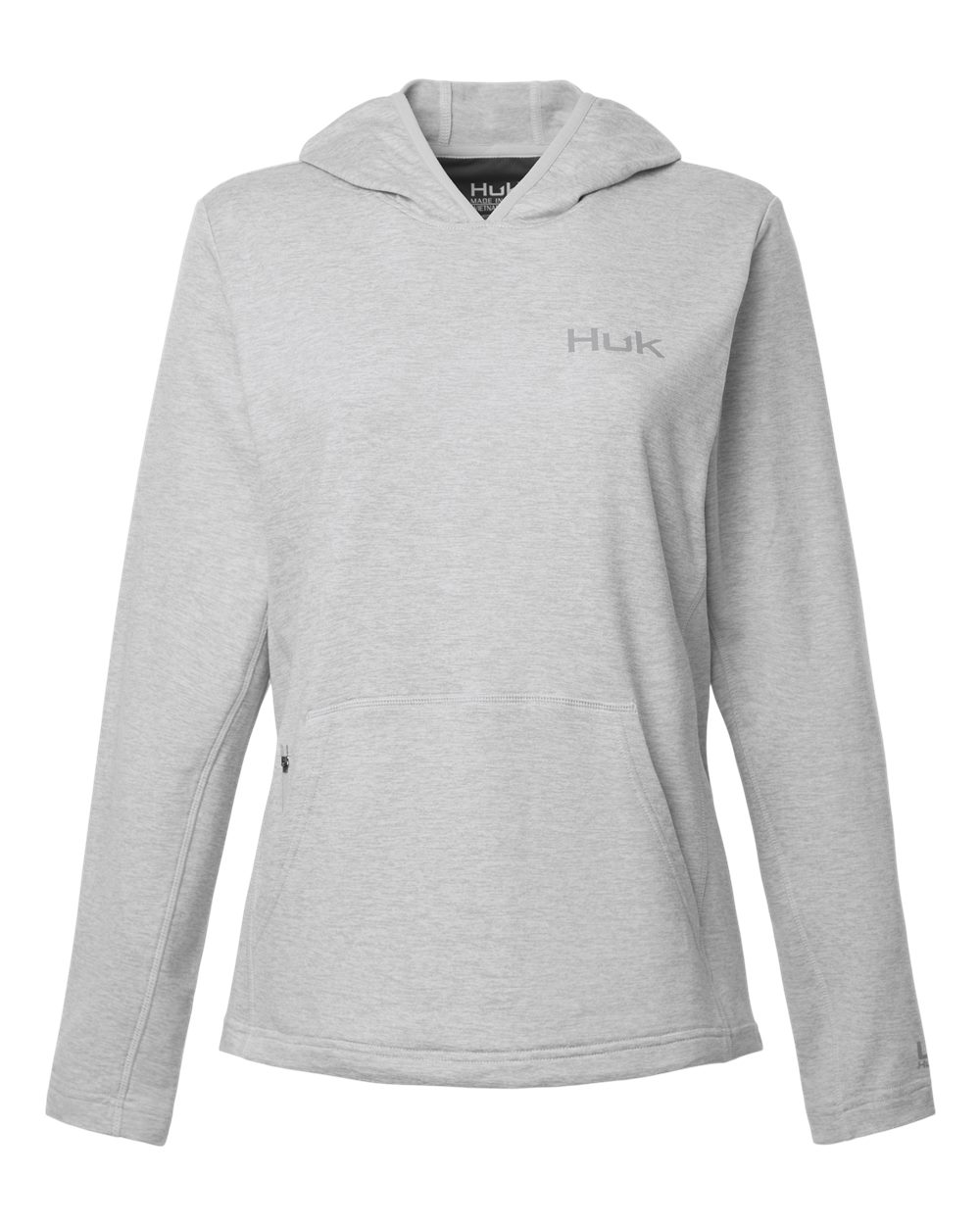 HUK H6130023 Women's Coldfront+ Hooded Sweatshirt in Harbor Mist Heather