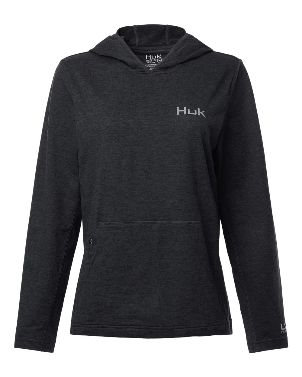 HUK H6130023 Women's Coldfront+ Hooded Sweatshirt in Heather Black