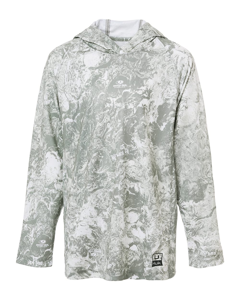 HUK H712L003 Youth Pursuit Mossy Oak Printed Hooded Long Sleeve T-Shirt