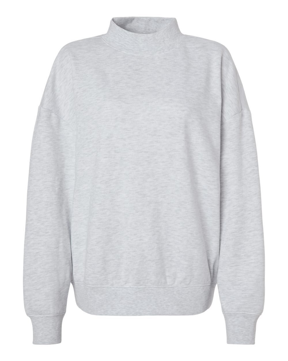 Independent Trading Co. IND280MOCK Women's Midweight Mock Neck Sweatshirt in Ash Heather