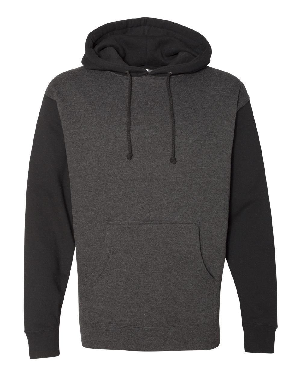 Independent Trading Co. IND4000 Unisex Heavyweight Hooded Sweatshirt in Charcoal Heather/ Black