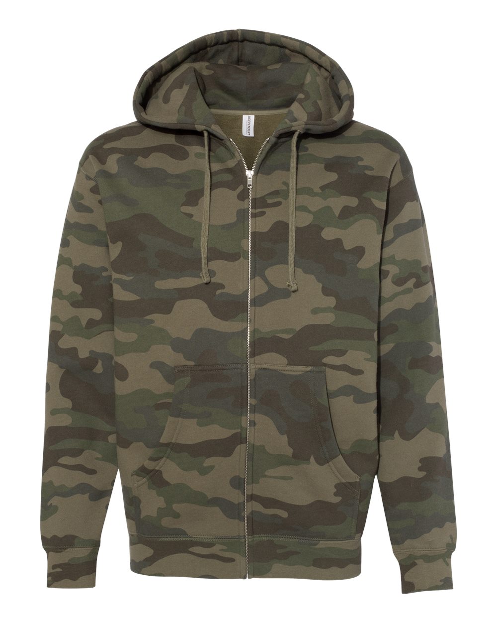 Independent Trading Co. IND4000Z Unisex Heavyweight Full-Zip Hooded Sweatshirt in Forest Camo