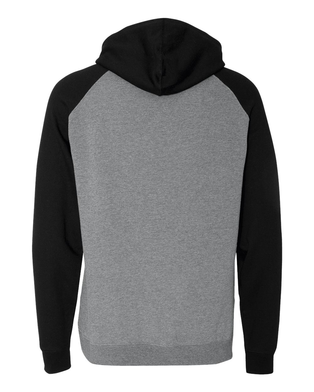 Independent Trading Co. IND40RP Unisex Raglan Hooded Sweatshirt in Gunmetal Heather/ Black, back
