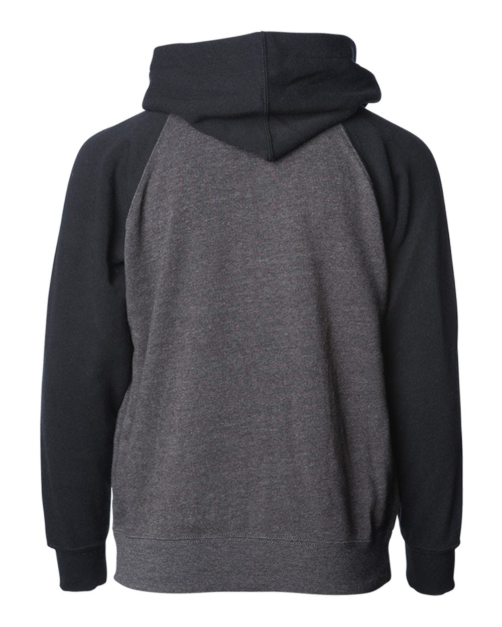 Independent Trading Co. PRM10TSBZ Toddler Lightweight Special Blend Raglan Zip Hood in Carbon/ Black, back