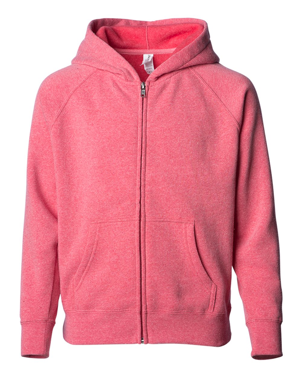 Independent Trading Co. PRM10TSBZ Toddler Lightweight Special Blend Raglan Zip Hood in Pomegranate