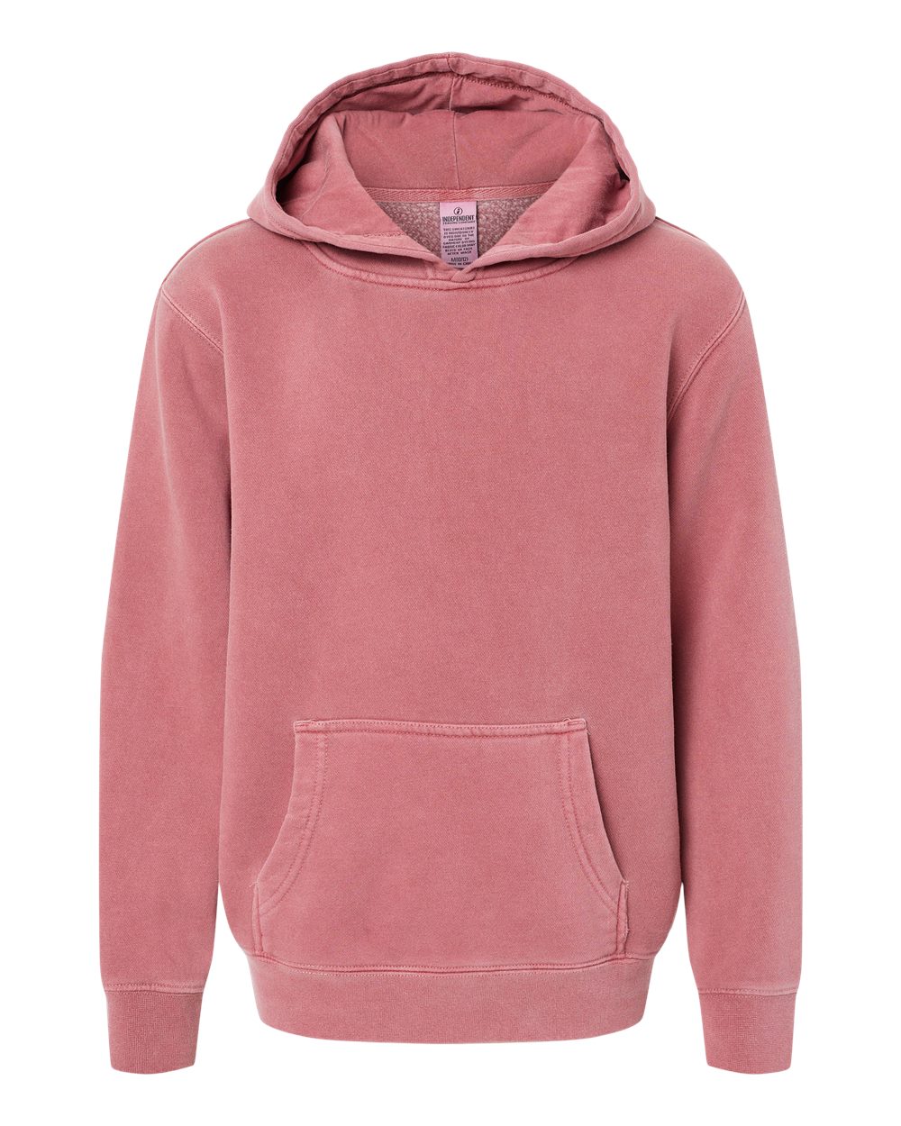 Independent Trading Co. PRM1500Y Youth Midweight Pigment-Dyed Hooded Sweatshirt in Pigment Maroon